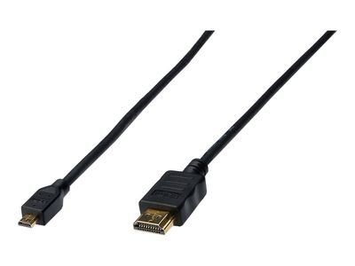 DIGITUS HDMI High Speed with Ethernet Connecting Cable - Micro HDMI Type-D Male/HDMI Type-A Male - 1 m
