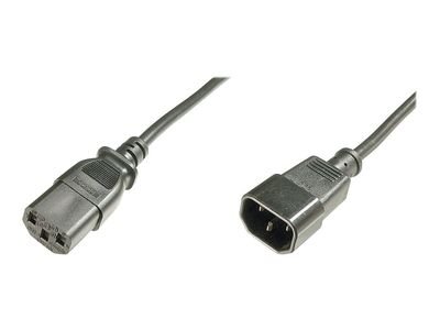 DIGITUS Power cable extension - IEC C14 male/IEC C13 female - 1.8 m (AK-440201-018-S)