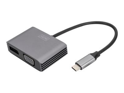 DIGITUS Graphics adapter DA-70827 - USB-C to VGA / DisplayPort - 20 cm