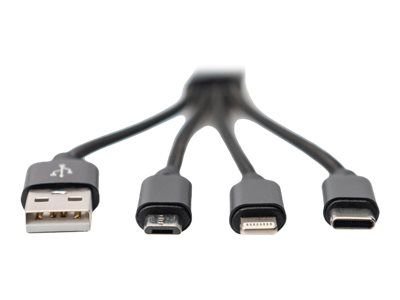 DIGITUS 3-in-1 lightning cable - lightning/USB/USB-C/Micro-USB - 15 cm