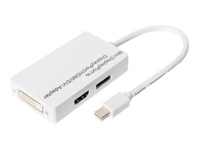 DIGITUS Video adapter cable DB-340509-002-W - Mini DisplayPort / DisplayPort, HDMI, DVI - 20 cm