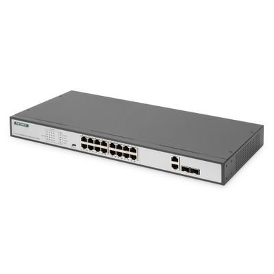 DIGITUS Switch DN-95342-1 - 16 Ports - 16x GE (10/100/1000) - 2x SFP - 16x PoE