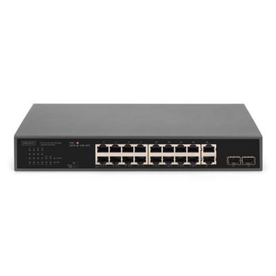 DIGITUS Switch DN-95358 - 16 Ports - 16x GE (10/100/1000) - 2x SFP - 16x PoE