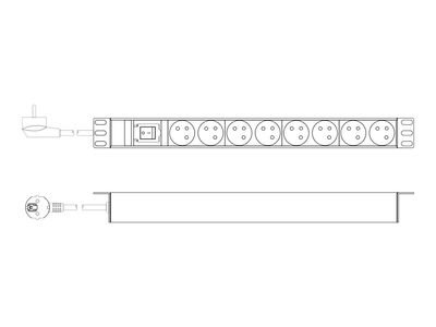 DIGITUS power strip DN-95402-1-FR - 8 Ports - 4000 Watt