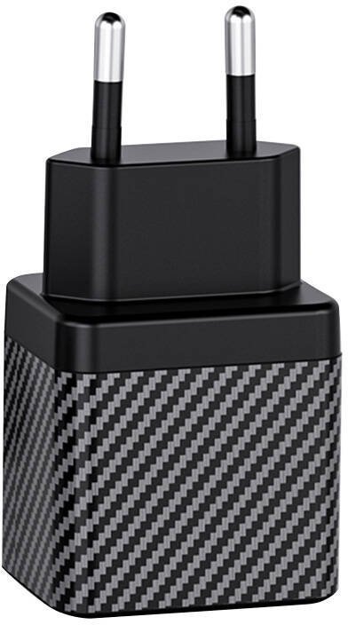 Wall Charger INVZI GaN 2X USB-C, 45W, EU (black)