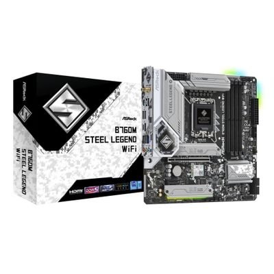ASRock Mainboard B760M Steel Legend WiFi - M-ATX - LGA 1700 - Intel B760 (90-MXBL70-A0UAYZ)