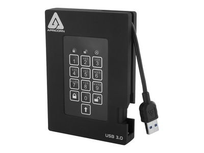 Apricorn SSD Hard Drive A25-3PL256-S1000F - 1TB - USB 3.0 - Black