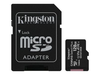 Kingston Flash Memory Card with adapter Canvas Select Plus - microSDXC UHS-I - 128 GB