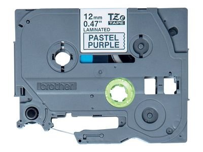 Brother Laminated Tape P-Touch TZe-MQF31 - 12mm x 4m - Black on Pastel Purple