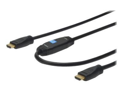 DIGITUS HDMI High Speed Connecting Cable with Ethernet and Signal Booster - HDMI Type-A Male/HDMI Type-A Male - 20 m (AK-330118-200-S)