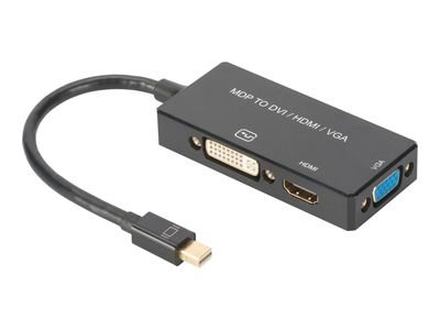 DIGITUS Mini DisplayPort 3in1 Adapter/Converter - 20 cm (AK-340419-002-S)