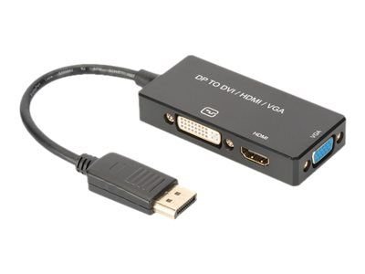 ASSMANN video adapter - DisplayPort / HDMI / DVI / VGA - 20 cm