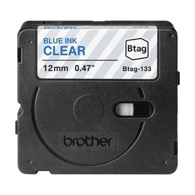 Brother Label Tape BTAG-133 - 12 mm x 4 m - Blue on Transparent