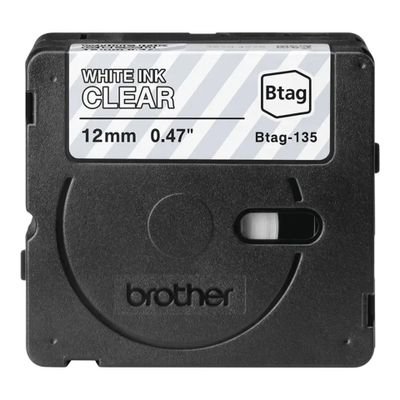 Brother Label Tape BTAG-135 - 12 mm x 4 m - White on Transparent