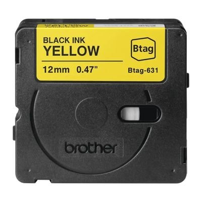 Brother Label Tape BTAG-631 - 12 mm x 4 m - Black on Yellow