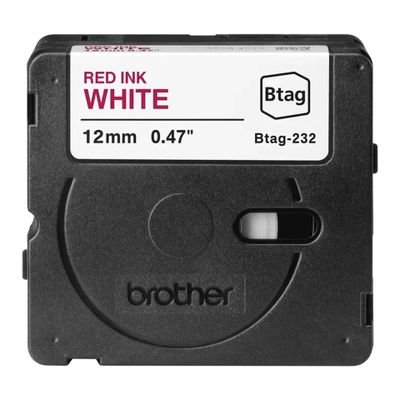 Brother Label Tape BTAG-232 - 12 mm x 4 m - Red on White