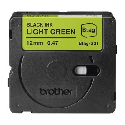 Brother Label Tape BTAG-G31 - 12 mm x 4 m - Black on Green
