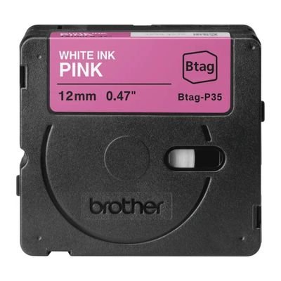 Brother Label Tape BTAG-P35 - 12mm x 4 m - White on Pink