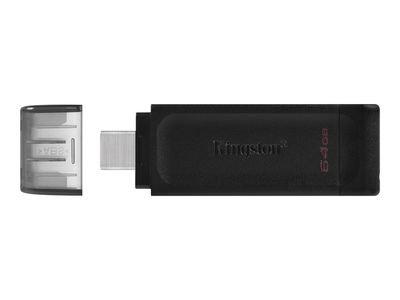 Kingston USB-Stick DataTraveler 70 - USB 3.2 Gen 1 (3.1 Gen 1) - 64 GB - Black