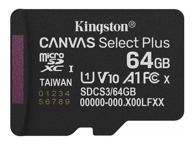 Kingston Canvas Select Plus - flash memory card - 64 GB - microSDXC UHS-I