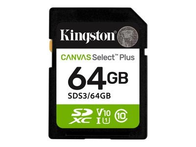 Kingston Canvas Select Plus - flash memory card - 64 GB - SDXC UHS-I