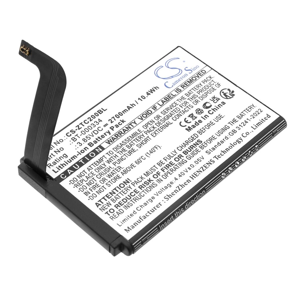 Zebra BT-000334,BT-000334-1,BTRY-TC2X-INT1-01 3.85V 2700mAh / 10.4Wh svītrkoda lasītāja akumulators