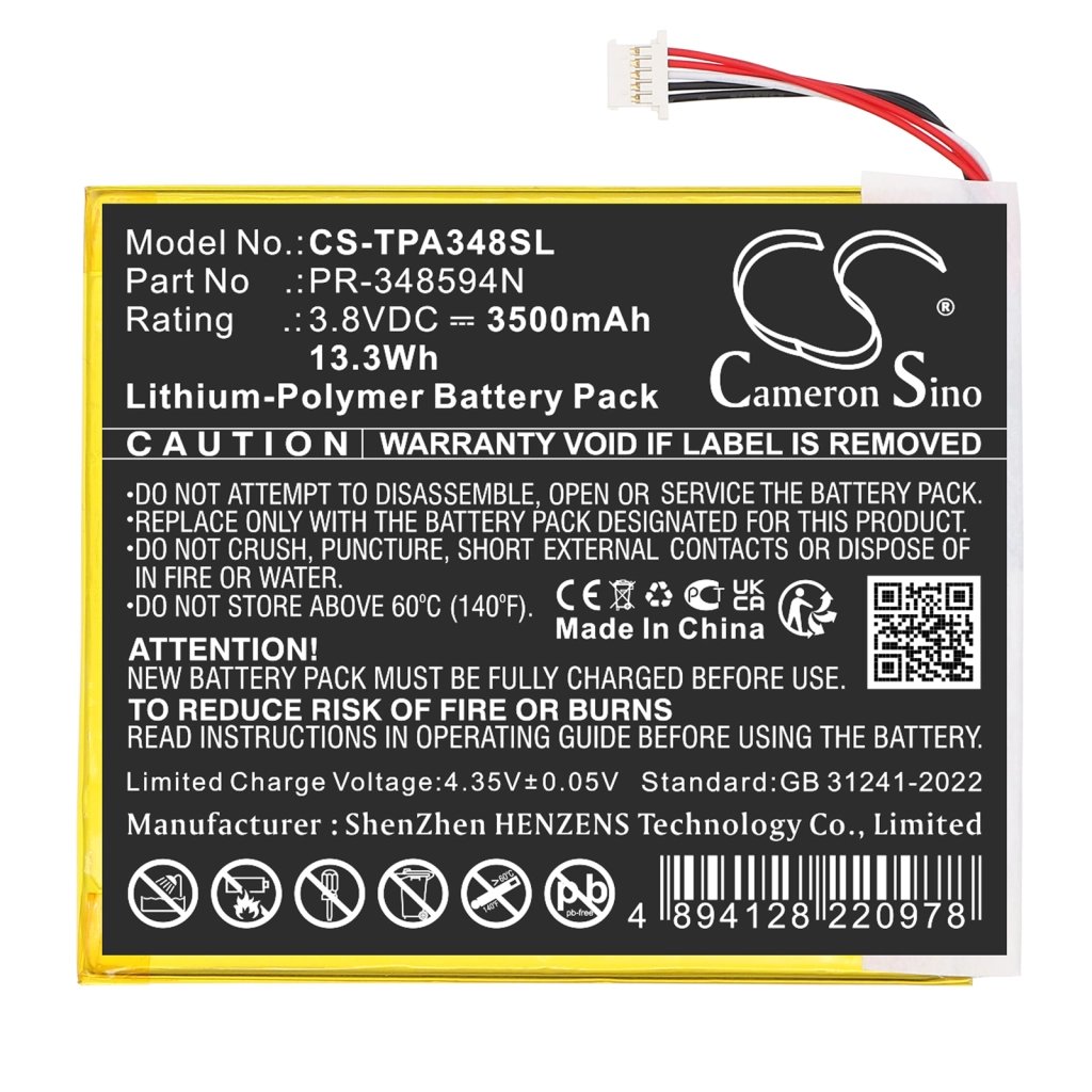 TOPDON PR-348594N 3.8V 3500mAh / 13.3Wh Diagnostic Scanner Battery