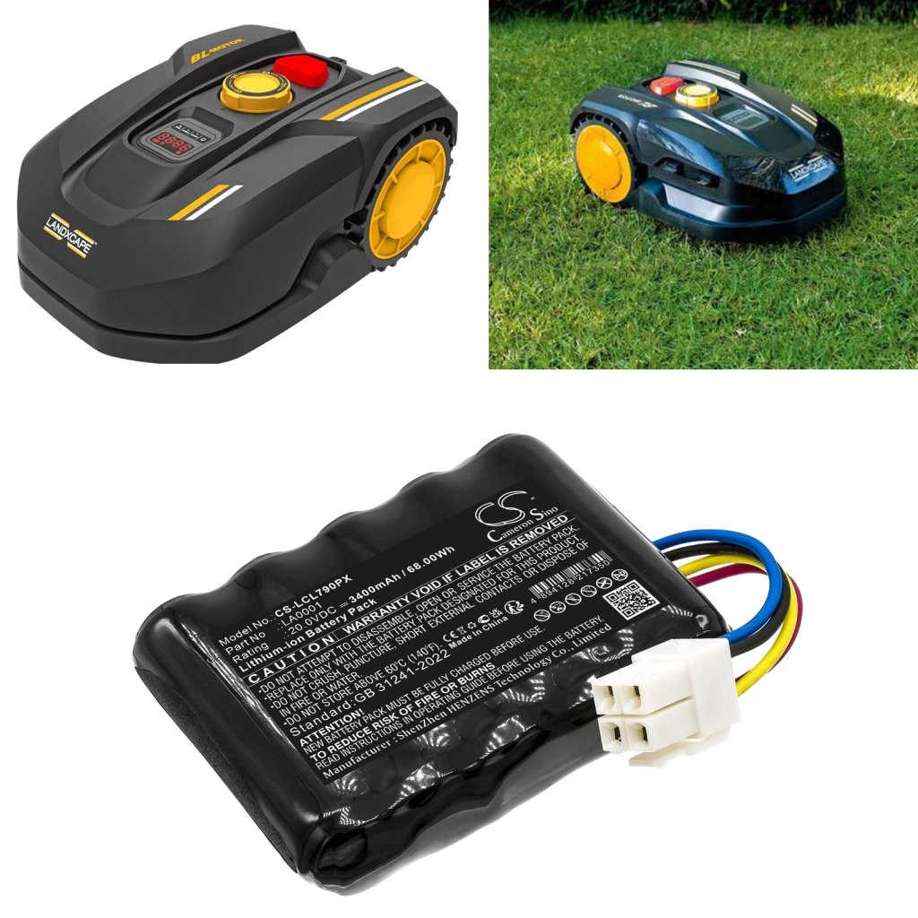 Landxcape LA0001,LA0002 20V 3400mAh / 68.0Wh zāles pļāvēja akumulators