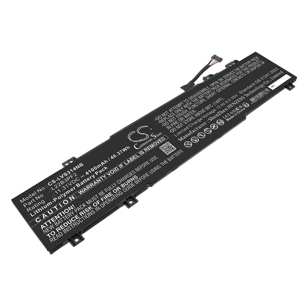 CS sülearvuti aku Lenovo 5B11K09313,5B11K09314,5B11K09317,L22B3PF2,L22C3PF2,L22D3PF2,L22L3PF2,L22M3PF2 11.31V 4100mAh / 46.37Wh