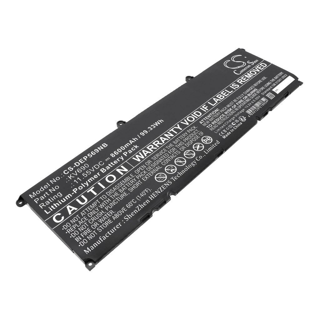 CS Laptop Battery DELL 6D2HW,KV690,N7KV9,WPYCV 11.55V 8600mAh / 99.33Wh