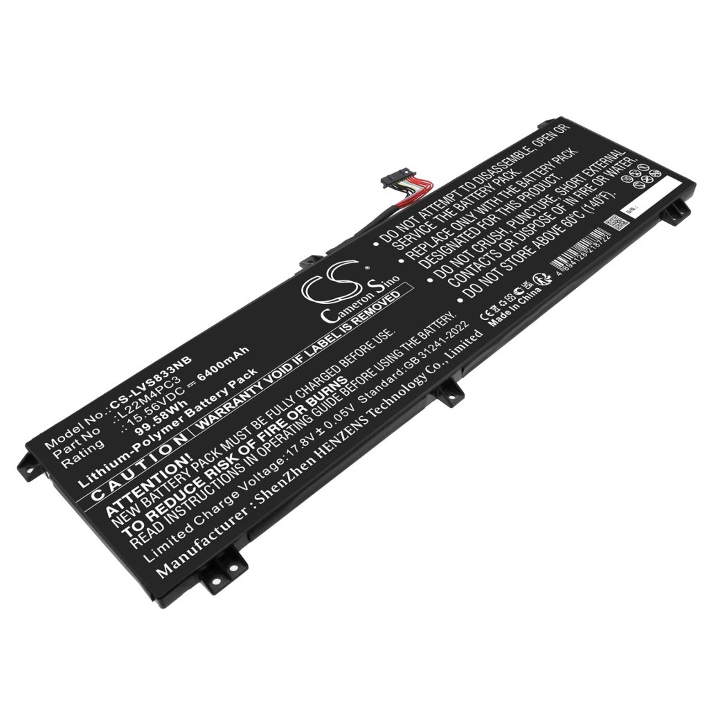 CS Laptop Battery Lenovo 5B11K39157,5B11K39160,5B11K39161,5B11N45948 15.56V 6400mAh / 99.58Wh