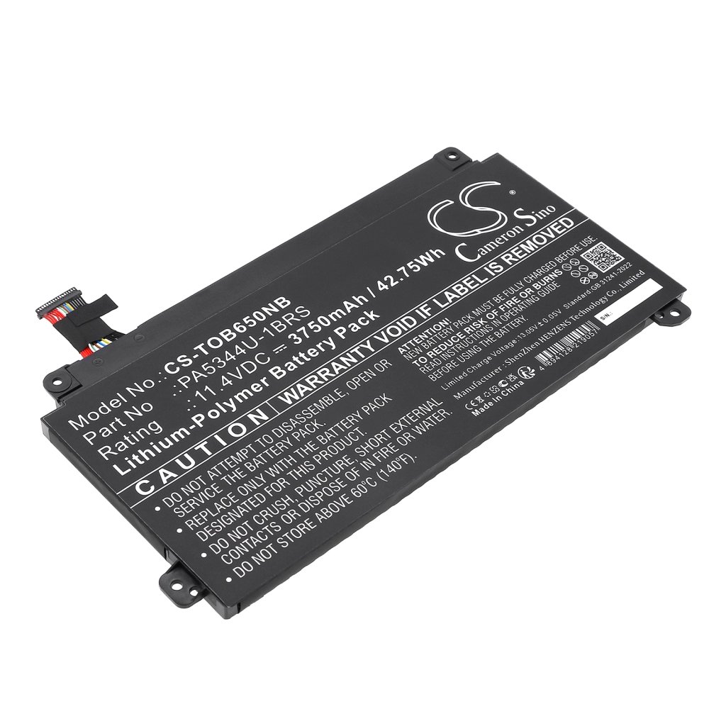 CS sülearvuti aku Toshiba PA5344U-1BRS 11.4V 3750mAh / 42.75Wh