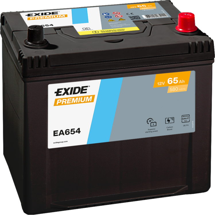 Exide Premium 65Ah 580A EA654 käivitusaku