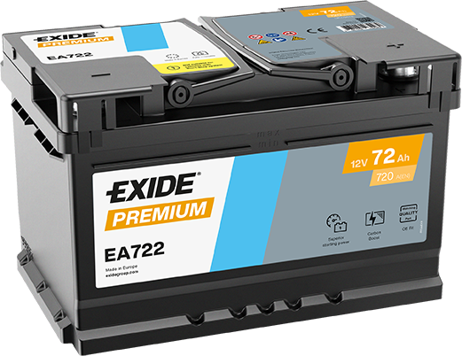Exide Premium 12V 72Ah 720A EA722 аккумулятор