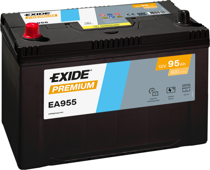 Exide Premium 95Ah 800A EA955 käivitusaku