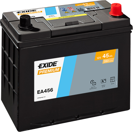 Exide Premium 12V 45Ah 390A EA456 car battery