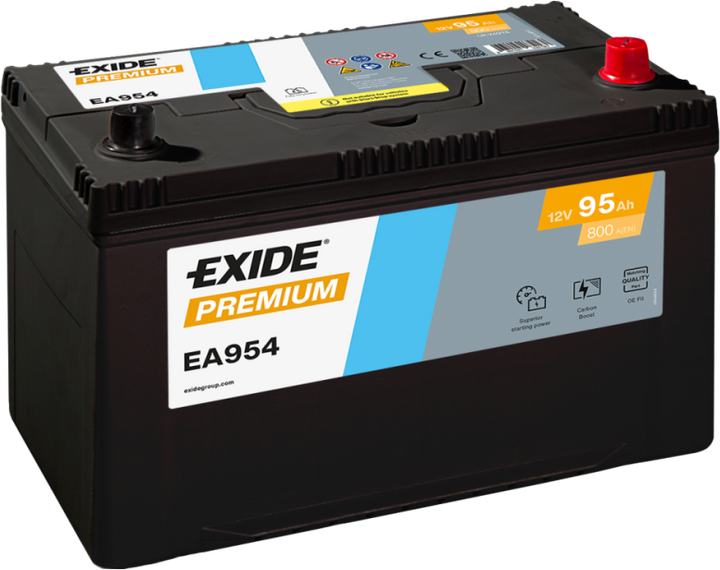 Exide Premium 95Ah 800A EA954 käivitusaku