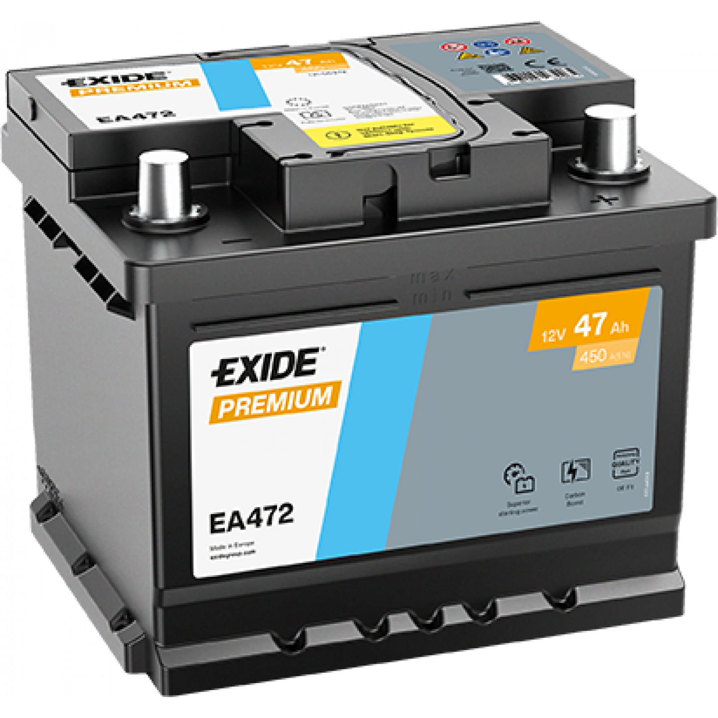 Exide Premium 12V 47Ah 450A EA472 käivitusaku