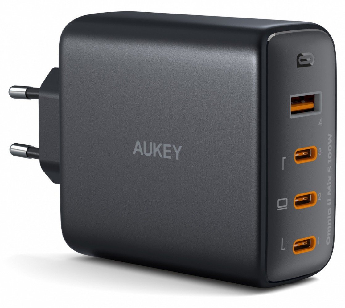 Aukey PA-B7S Omnia II Mix S GaN 4-Port 100W, EU seinalaadija
