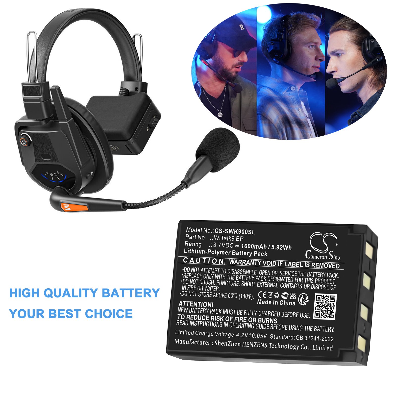 Saramonic WiTalk9 BP 3.7V 1600mAh / 5.92Wh austiņu akumulators