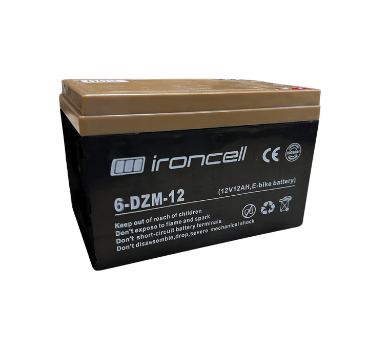 Ironcell 6-DZM-12 12V 12Ah deep cycle lead-acid battery M5 (e-bike