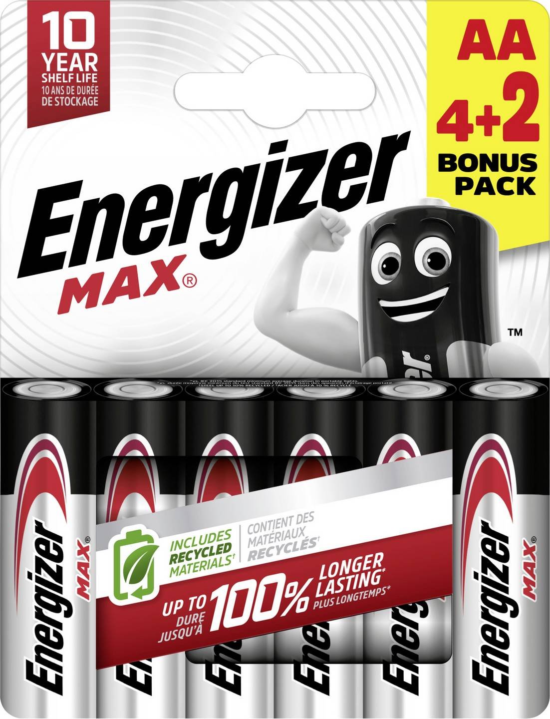Energizer Max LR6 AA BL4+2 батарейка