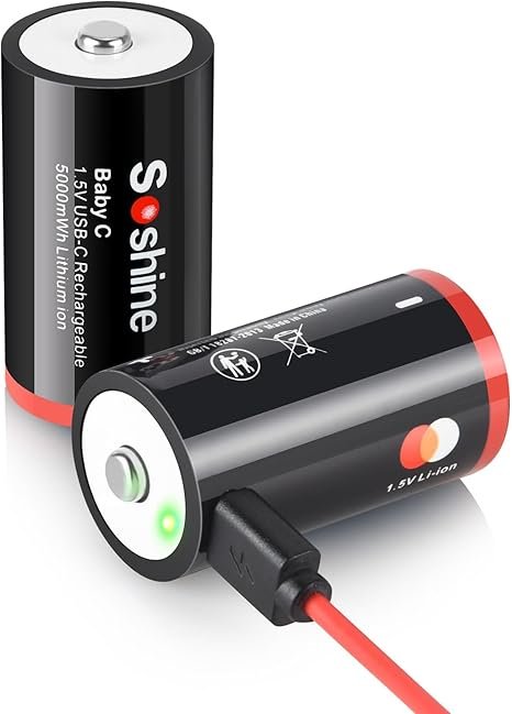 Soshine USB-C laetav 1.5V liitiumaku (1 tk)