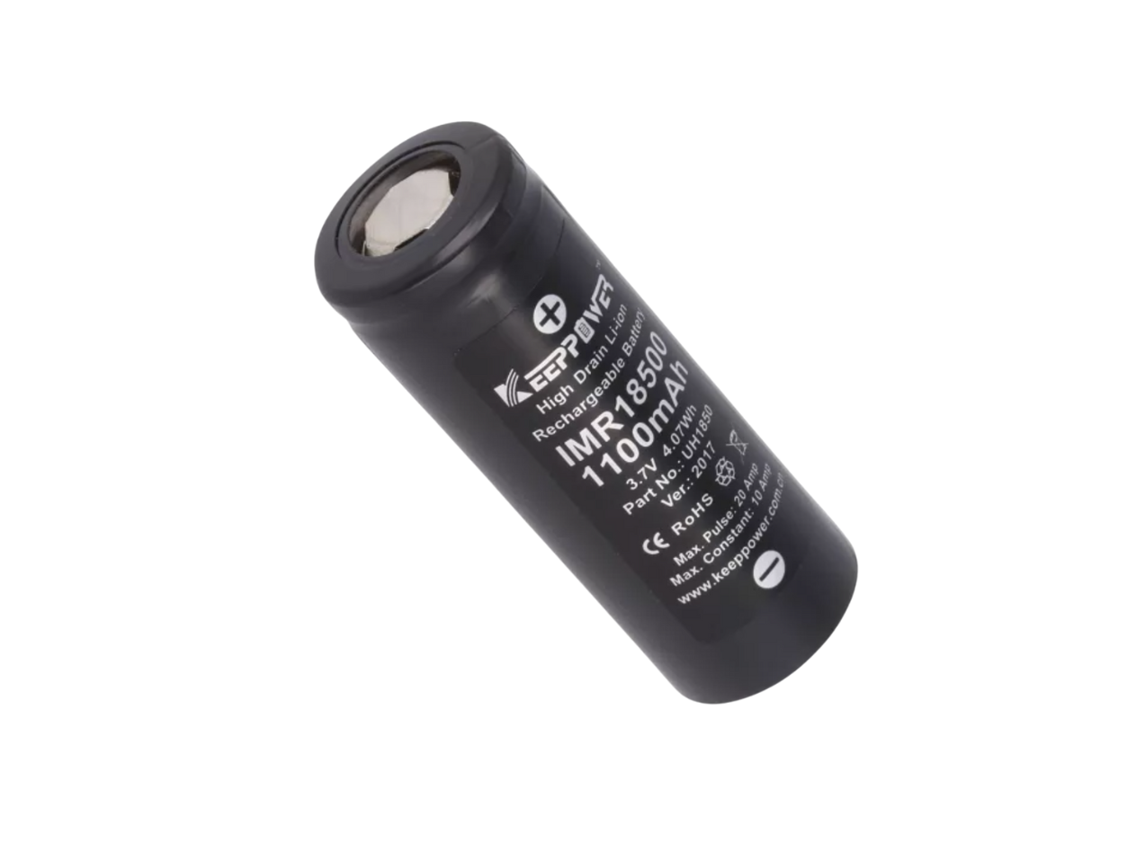 Keeppower IMR18500 3,7V 1100mAh Li-ion akumulators 1 gab.