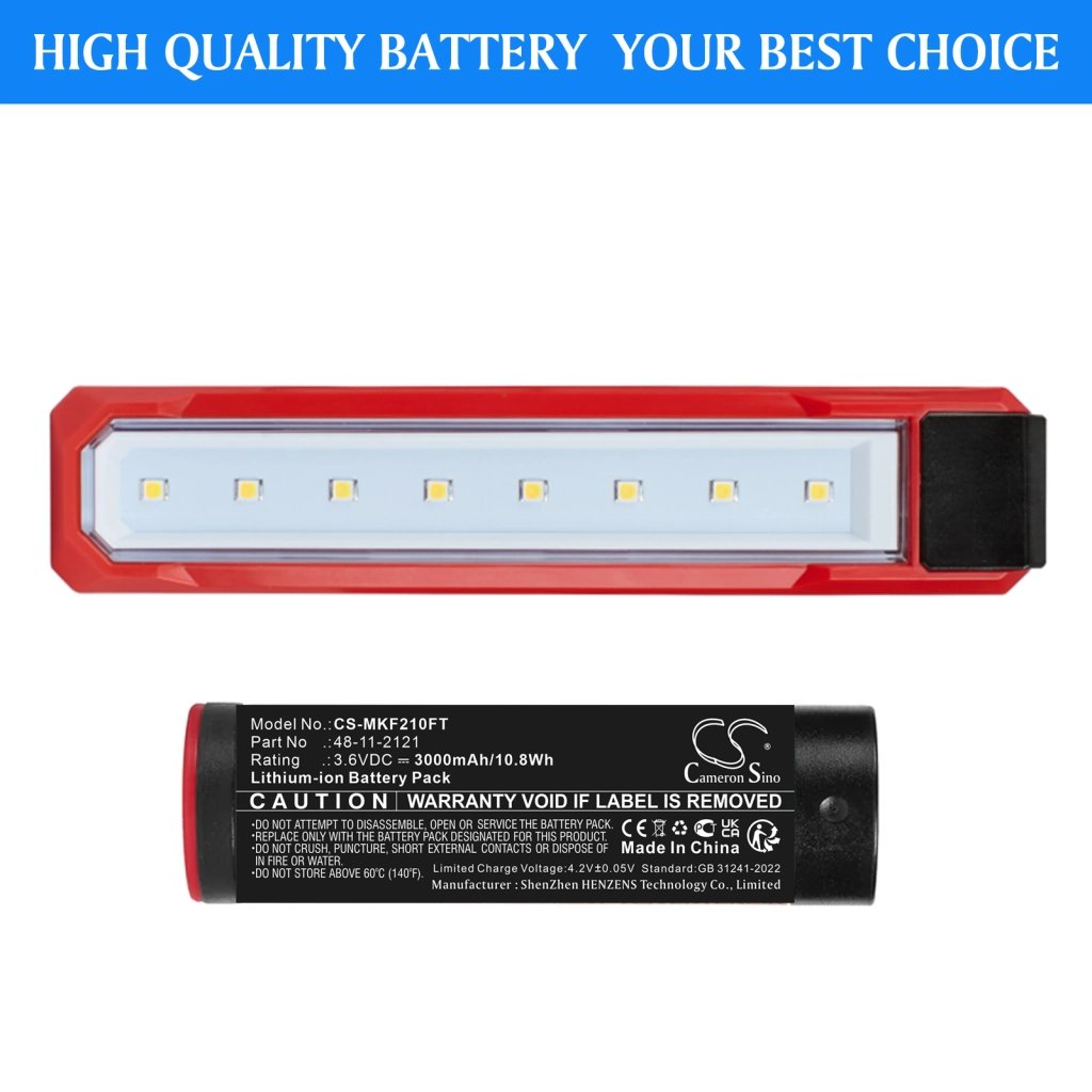 Milwaukee 48-11-2121,48-11-2131 3.6V 3000 mAh / 10.8 Wh lukturīša akumulators