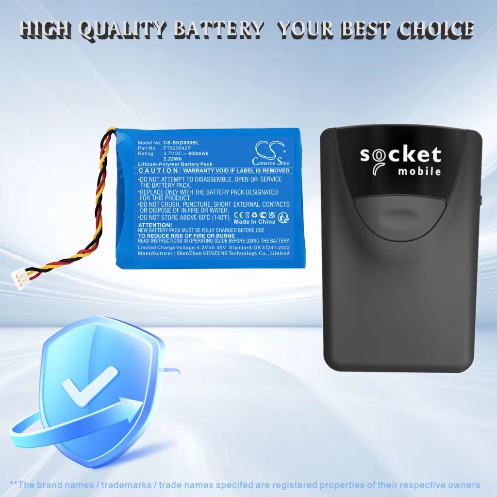 Socket Mobile FT623042P 3.7V 600 mAh / 2.22 Wh triipkoodilugeja aku