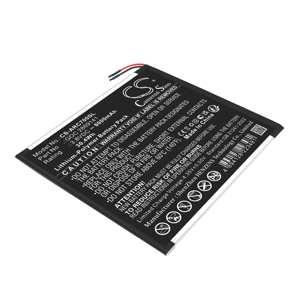 Archos GOC 2869141 3.8V 8000 mAh / 30.4 Wh tablet akku