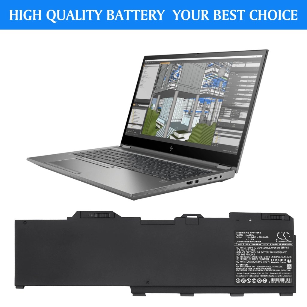 HP AL08XL,AL08094XL,HSTNN-OB1S,L86155-AC1,L86212-001 15.44V 5900 mAh / 91.1 Wh klēpjdatora akumulators