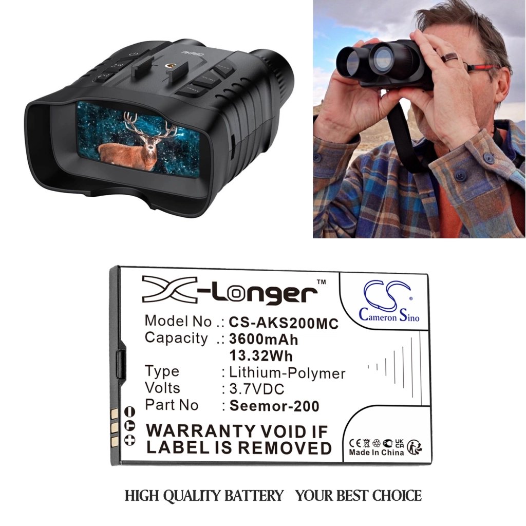 AKASO Seemor-200 3.7V 3600 mAh / 13.32 Wh kameran akku