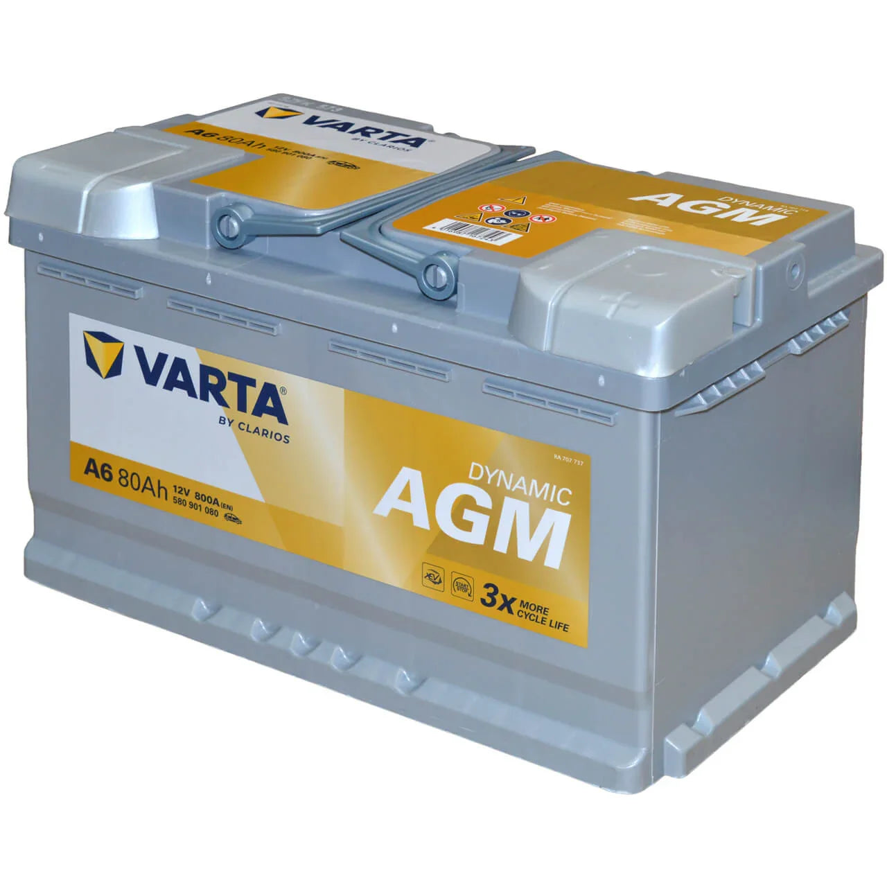 Varta A6 12V 80Ah 800CCA xEV ready Silver Dynamic AGM Car Battery